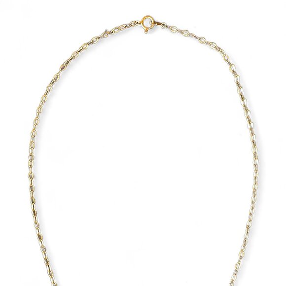 Genuine 18K Real Gold + Yellow Quartz Padlock Chain Necklace Diamonds GIA Tested - Picture 3 of 11